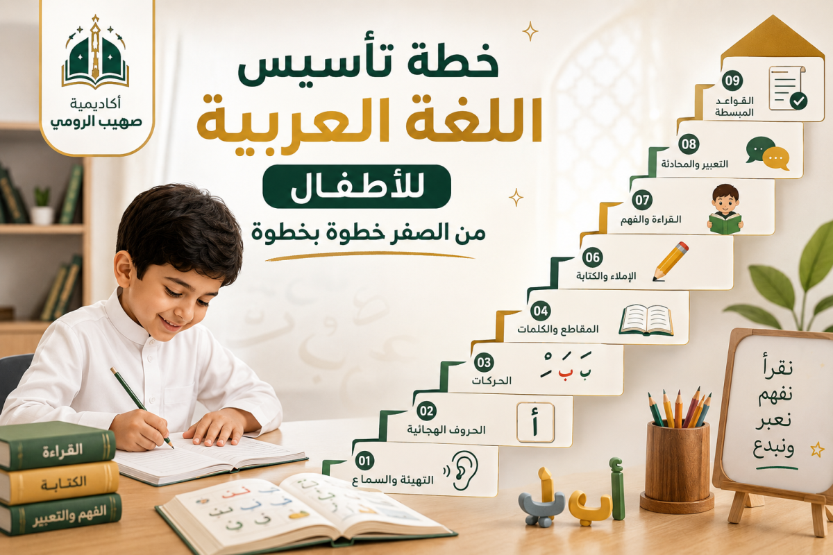 خطة تأسيس اللغة العربية للأطفال من الصفر خطوة بخطوة
